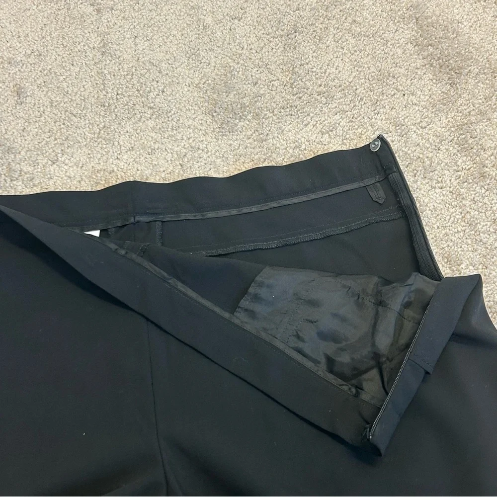 Akris Punto black wool trouser dress pants Sz 16 career professional business